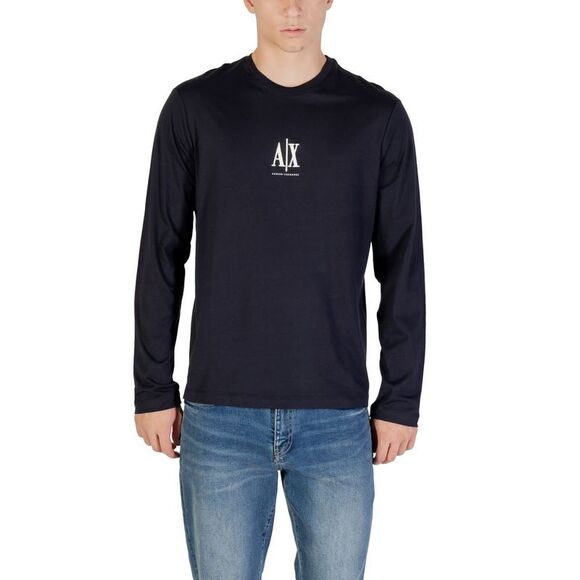 Armani Exchange Blue Cotton Long Sleeve Men's T-Shirt